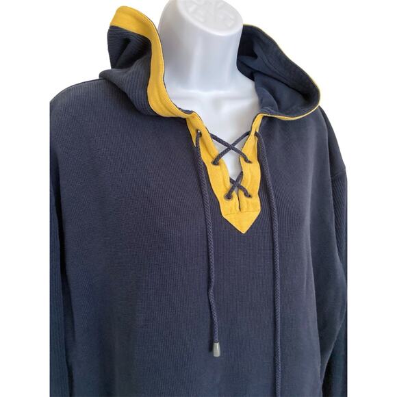 Vintage 90s Liz & Co Nautical Boating Collegiate Preppy Grunge Hooded Shirt OS - Picture 3 of 7